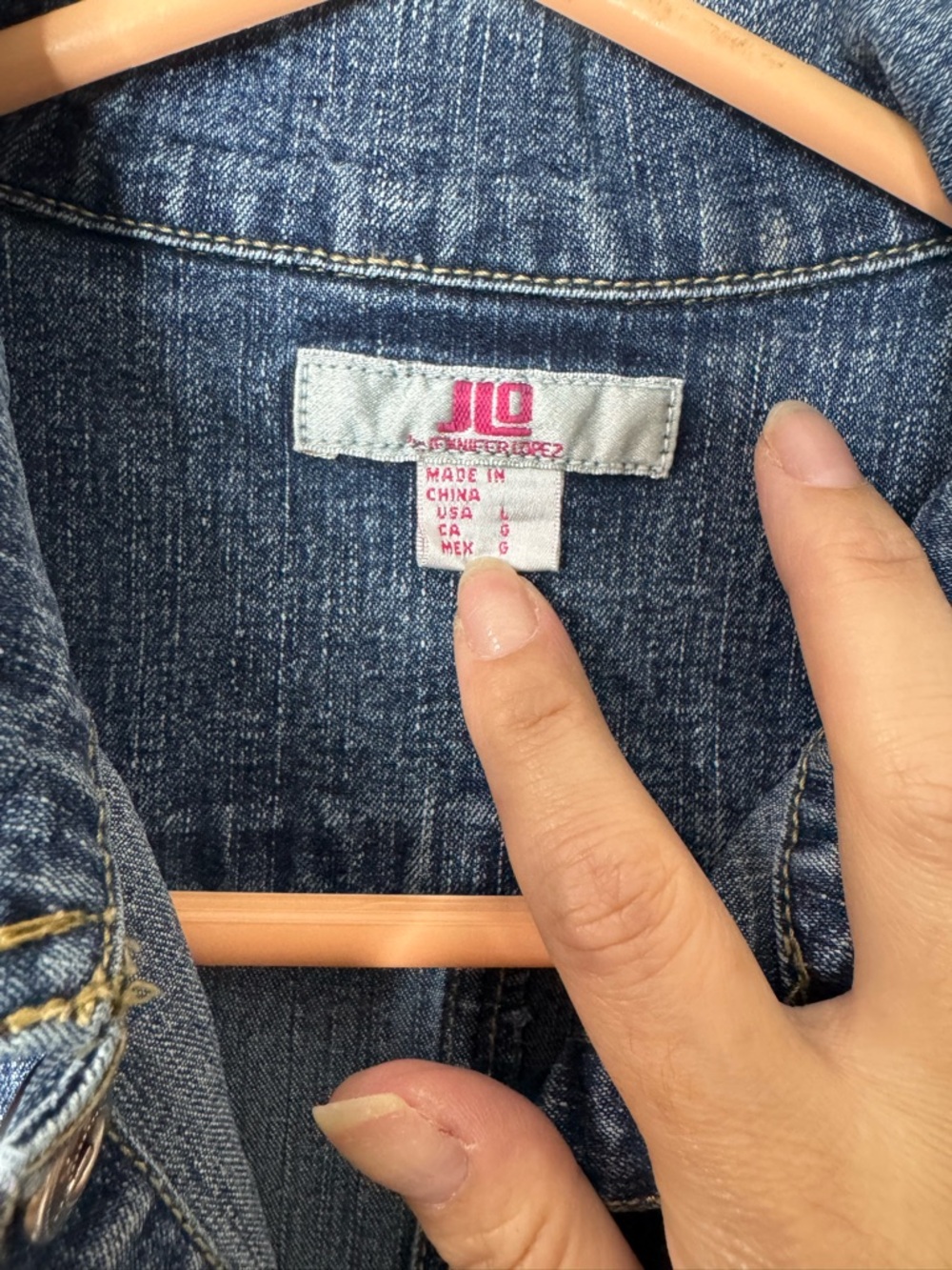 2/for $20 🪩 JLO Jennifer Lopez Blue Denim Button-Front Mini Dress (Teen Large) - Picture 5 of 10